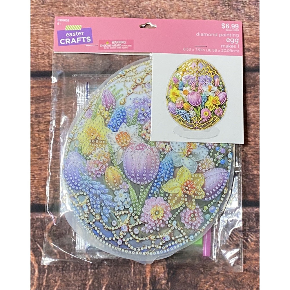 Floral Print Easter Egg Acrylic Standing Diamond Painting Kit Hobby Lobby New